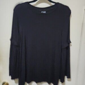 Ruff Hewn Flare Sleeve Top Black Size Medium